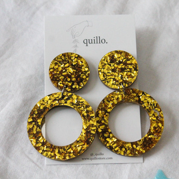 Yellow Gold Circle Dangles