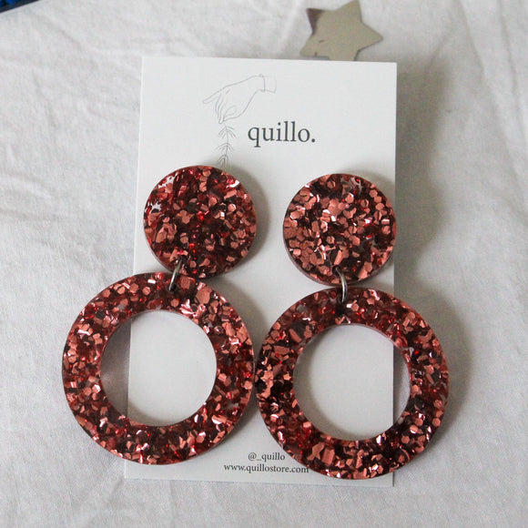 Rose Pink Circle Dangles